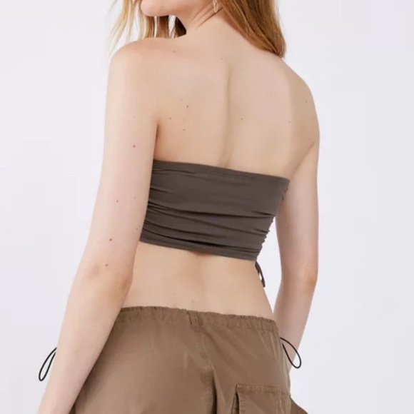 NWT Urban Renewal Remnants Slinky Side Ruched Tube Top - Picture 2 of 6